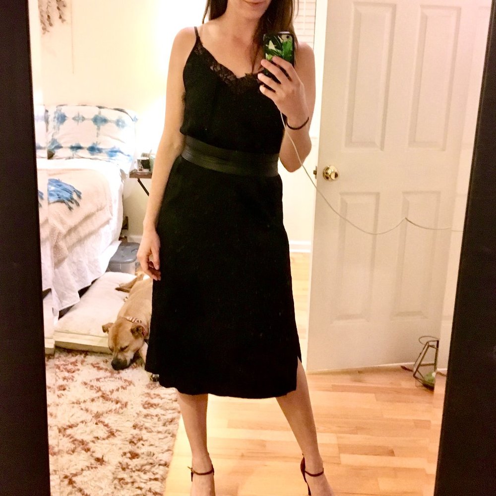 Jasper Lace Trim Midi Dress (Small)